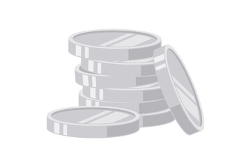 Stacks of Silver Coins Illustration. Illustration of silver coins stacked © Hengki