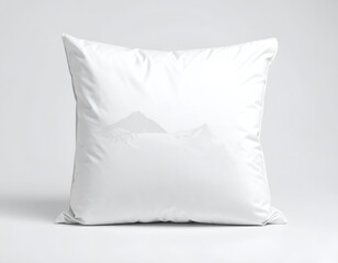 Obraz premium Soft white cushion with subtle mountain design