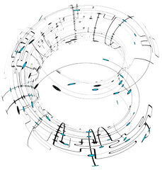 Abstract Circular Music Waveform And Futuristic Sound Technology Visualization In Minimal White Space