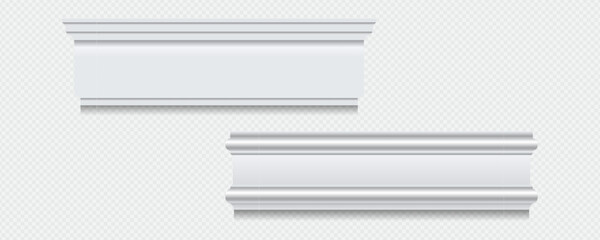 Classic Decorative Wall and Ceiling Molding Set – Elegant Crown Molding, Baseboard, and Architectural Trim Vector Collection © gzba