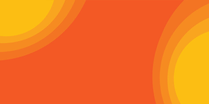 Bright vector background with concentric circles in yellow to orange gradient, radiating from the center like a sunburst for a warm, energetic, and eye-catching effect. vector Eps 10