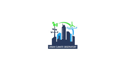 Obraz premium Green city sustainable urban development logo.
