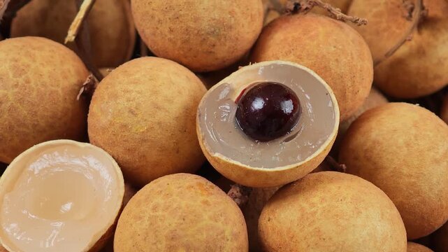 Close-up of a ripe longan fruit	