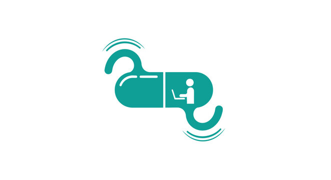 Green wireless internet technology symbol.