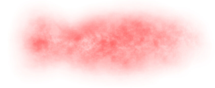 Dramatic red smoke mist cloud floating isolated on transparent background PNG