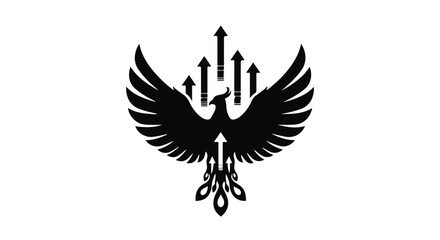 Fototapeta premium black eagle logo with arrows