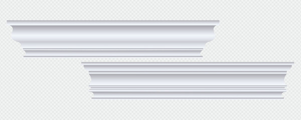 Classic Decorative Wall and Ceiling Molding Set – Elegant Crown Molding, Baseboard, and Architectural Trim Vector Collection © gzba