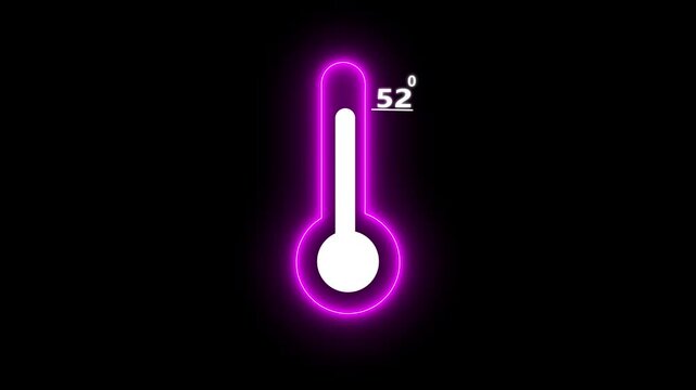 Extreme heat alert thermometer scale rising 52 degrees animation. Digital thermometer showing extreme heat climate change concept 4k
