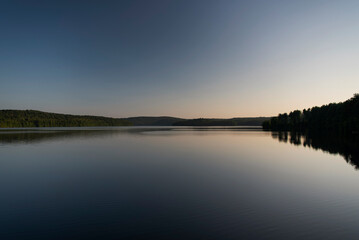 Obraz premium Nepaug Reservoir New Hartford Connecticut at sunset