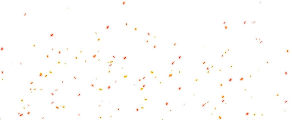 Fototapeta na wymiar Glowing orange yellow fire sparks embers burning particles flying floating on transparent background overlay bokeh hot flame bonfire explosion energy cinematic effect design elements PNG