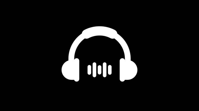 simple animation of headset icon concept