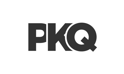 Obraz premium PKQ logo design template with strong and modern bold text. Initial based vector logotype featuring simple and minimal typography. Trendy company identity.