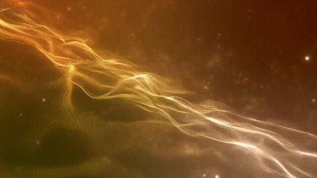 Seamless looping smooth particle trails cinematic gradient amber champagne pearl tones drifting gentle luminous refined visuals motion gradient