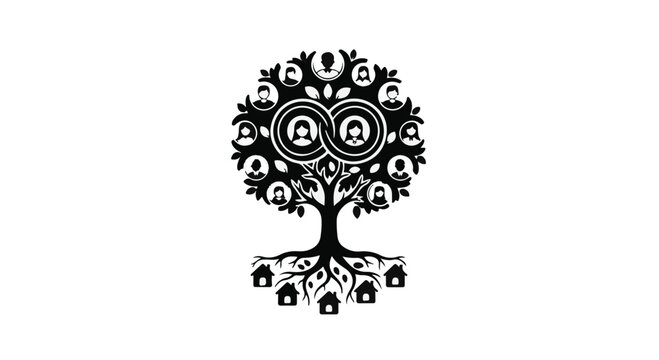 black tree with bitcoin symbol illustration