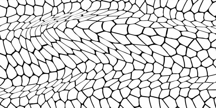 Seamless pattern skin snake, crocodile, lizard, alligator, reptile. Reptilian scales. Monochrome black spots. Vector isolated on white. Serpentine texture. Fashion print.