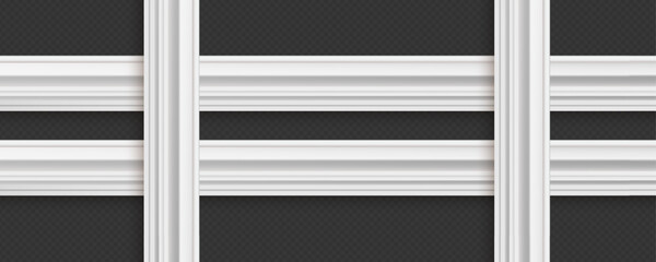 Classic Decorative Wall and Ceiling Molding Set – Elegant Crown Molding, Baseboard, and Architectural Trim Vector Collection © gzba