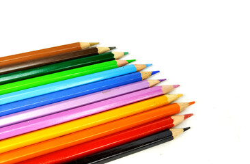 Fototapeta premium colored pencils isolated on white background.