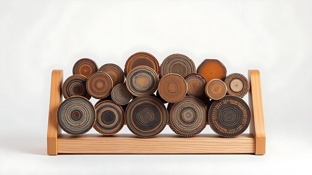 pushdown. Geological core samples on a wooden rack, revealing stratified earth layers. STEM education sheets, lab safety posters, designed for STEM education and laboratory safety posters.