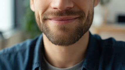 Fototapeta premium Close-up Portrait of Smiling Man with Beard
