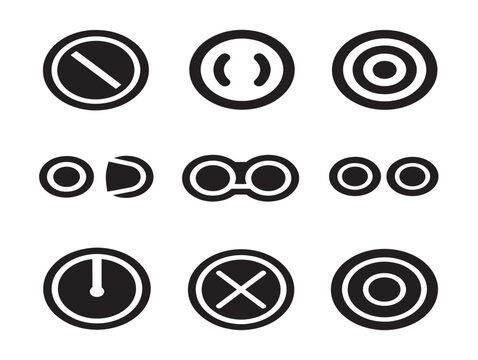 Elegant radio button icons with professional single choice silhouette designs