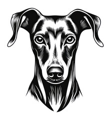 Naklejka premium PNG Art dog illustration stencil.