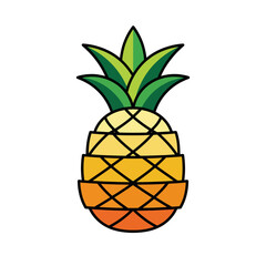 Obraz premium A vibrant and playful illustration of a pineapple, embodying a tropical feel. Perfect for summer-themed designs or food-related projects aimed at freshness.