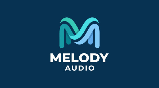A sleek audio branding logo that combines sound waves in a modern design, signifying the essence of music and audio. Perfect for music developers and studios.