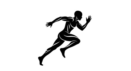 Obraz premium Silhouette of a person running, athletic silhouette