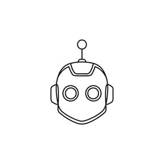 Fototapeta premium Robot head icon outline drawing