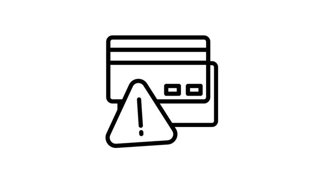 Credit card alert icon animation 4k graphic motion