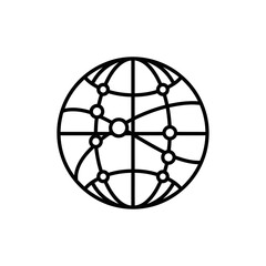 Global Network Connection Globe Icon