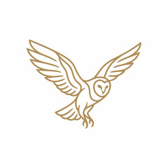 Obraz premium This illustration features a gracefully soaring owl with its wings spread wide, embodying wisdom and freedom, perfect for brands focused on nature or wildlife.