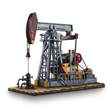 Oil pump jack machine model on display