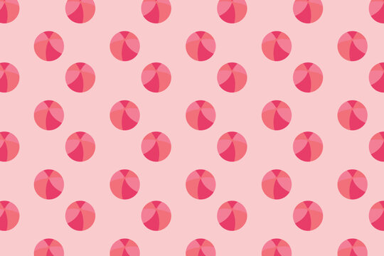 Seamless Pattern of pink Beach Balls pink background