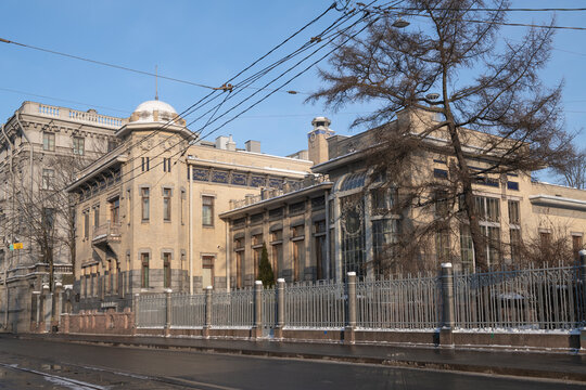 SAINT PETERSBURG, RUSSIA - JANUARY 25, 2026: Matilda Kseshinskaya Mansion (Museum of Political History of Russia) on a sunny January day