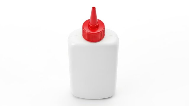 White glue bottle isolated on white background