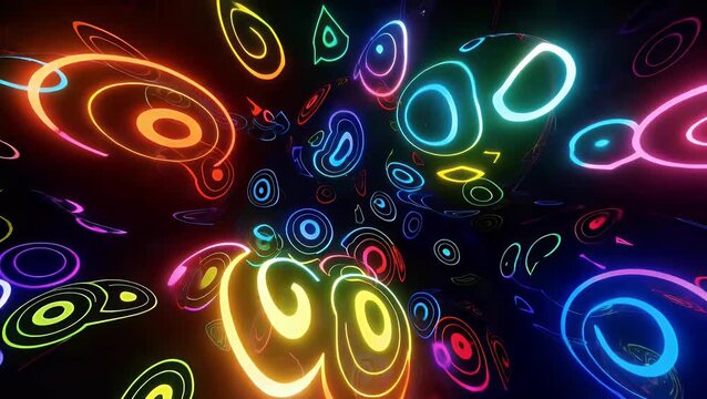 Abstract 4K Digital Data Background Featuring Random Flowing Numbers Shifting Colors with Glowing Luminous Effect and Alpha Channel
