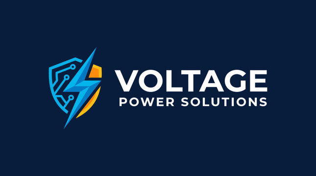 This logo showcases a modern shield design symbolizing technology and energy, ideal for a company focusing on power solutions and innovative services in the energy sector.