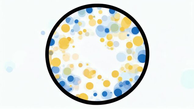 Creative 4K motion graphic of animated link circle with yellow and blue cogs designed for high quality graphic design projects tech logos and abstract backgrounds