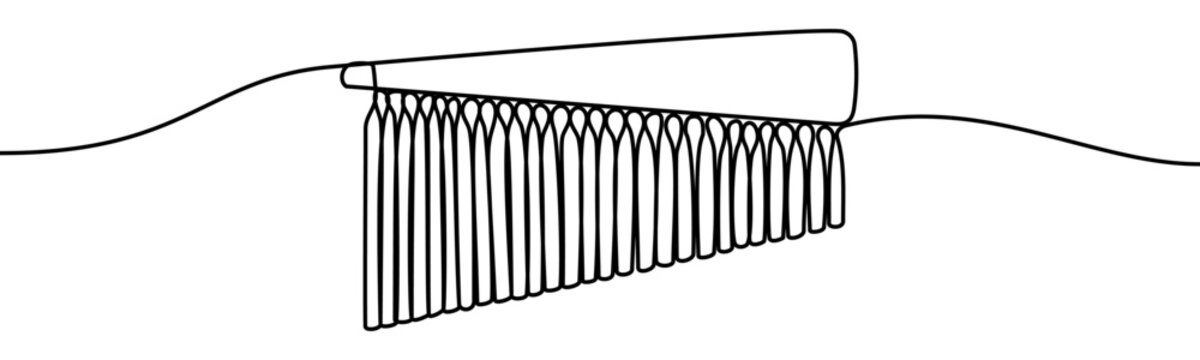 Samponyo continuous line drawing isolated on transparent background vector illustration. Minimalist monoline drawing of a traditional Andean wind musical instrument