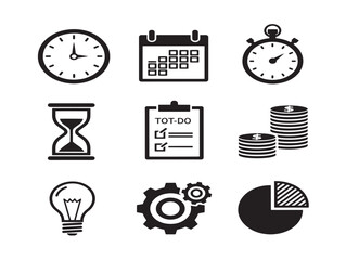 Fototapeta premium Productive time management collection for beautiful efficiency and planning projects