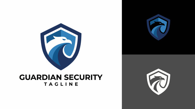 A modern logo representing Guardian Security Services, featuring a shield with an eagle design that evokes strength, protection, and reliability in the security industry.