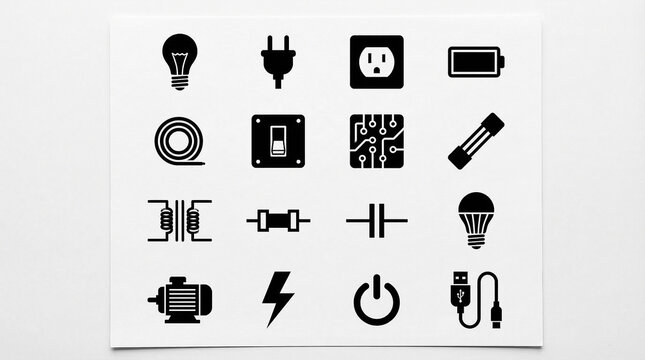 set of electric icon