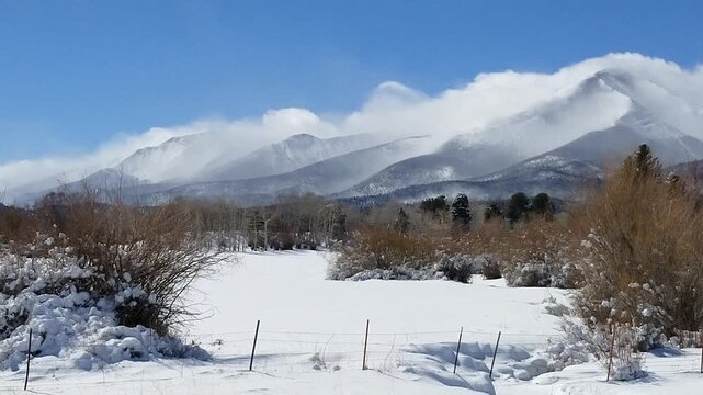 Time Lapse Clouds Flowing Over Sangre de Cristo Mountain Peaks Near Westcliffe Colorado