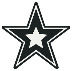 Obraz premium Five Pointed Star in Black and White Star Shape Symbol Geometry Isolated Sign Vector