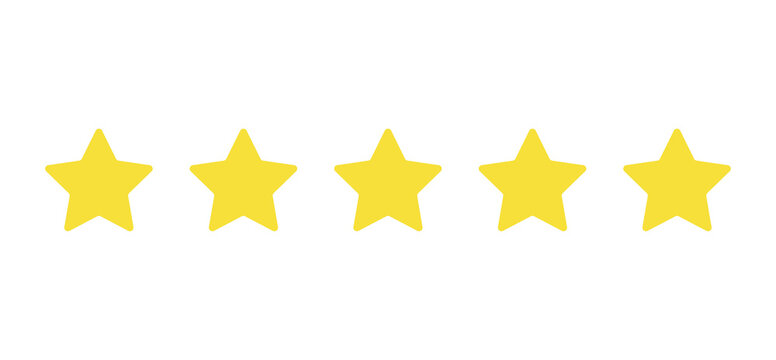 yellow five star rating review png file type transparent background