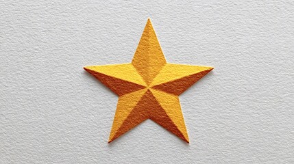 Gold textured metallic star on a clean white background, close up symbolizing quality, excellence, top rating, achievement and positive recognition for awards, reviews or premium service