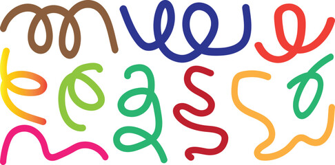 Multicolored squiggly lines forming a playful pattern