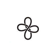 Obraz premium Minimalist Continuous Line Knot Logo Design