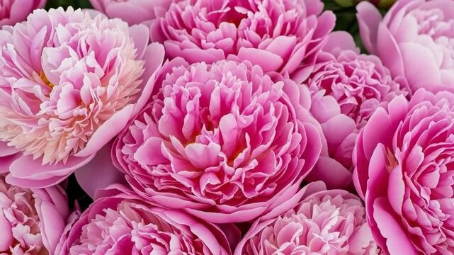 A vibrant showcasing a beautiful bouquet of pink peonies in full bloom